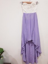 Loving Things Dress Lilac Lace Bodice Womens Size 10 Hi Low Cocktail Party New