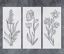 GSS Designs Tall Wildflower Stencils for Painting Large Flower 7x16Inch Flowe...