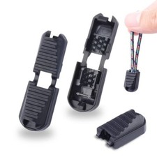 25pcs Black Zipper Pull Tabs 39x12mm Zipper Rope Buckle Zip Pull Ends