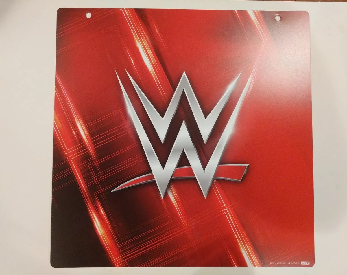 RARE WWE Logo Sign Toy Store Display Banner 12X12