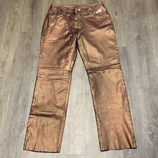 Woman's Harley Davidson Brown Leather Pants Size 30x30