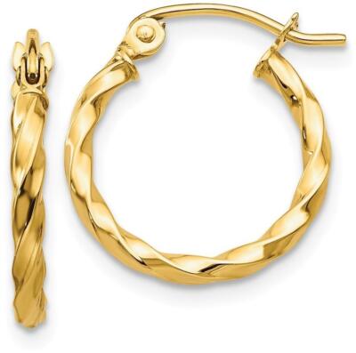 Creolen 12 mm 14 Karat Gelbgold gedreht poliert TC668