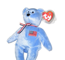 RARE AMERICA USA TY BEANIE BABIE MWMT FREE SHIPPING