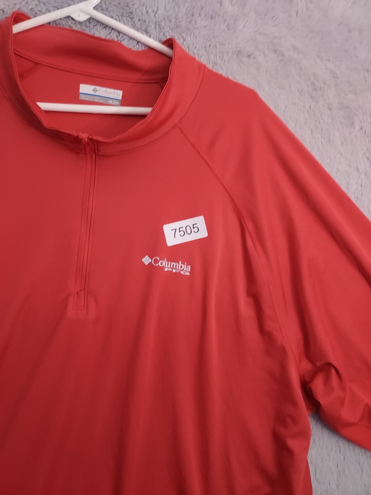 Columbia PFG Shirt Mens 3XL Fishing Omni Shade Spellout Logo Mock Quarter Zip