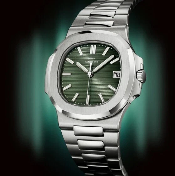 Reloj Didun Nautilus Japón Movimiento de Cuarzo Miyota Azul - Verde - Azul Tiffany Reino Unido - Imagen 4 de 4