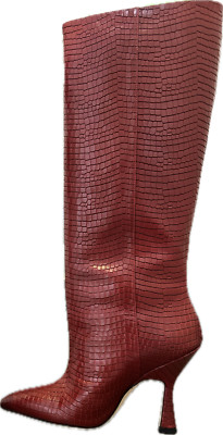 Stuart Weitzman Women's Parton Knee High Boots Red Leather Size 6 B