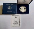 2012 US Mint .999 Silver Proof Coin American Eagle 1 Oz in Box, Case + COA