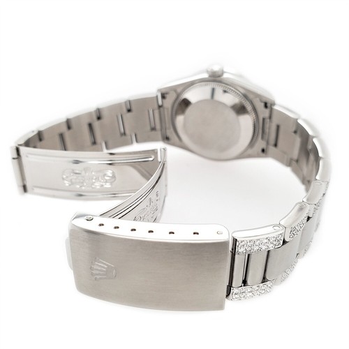 Orologio Rolex Datejust Midsize 31 mm quadrante romano salmone 3,5 ct diamante ostrica - Foto 4 di 8