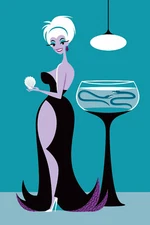 Josh Agle SHAG CLAM DIGGER aka URSULA Art Print Disney Little Mermaid Villain