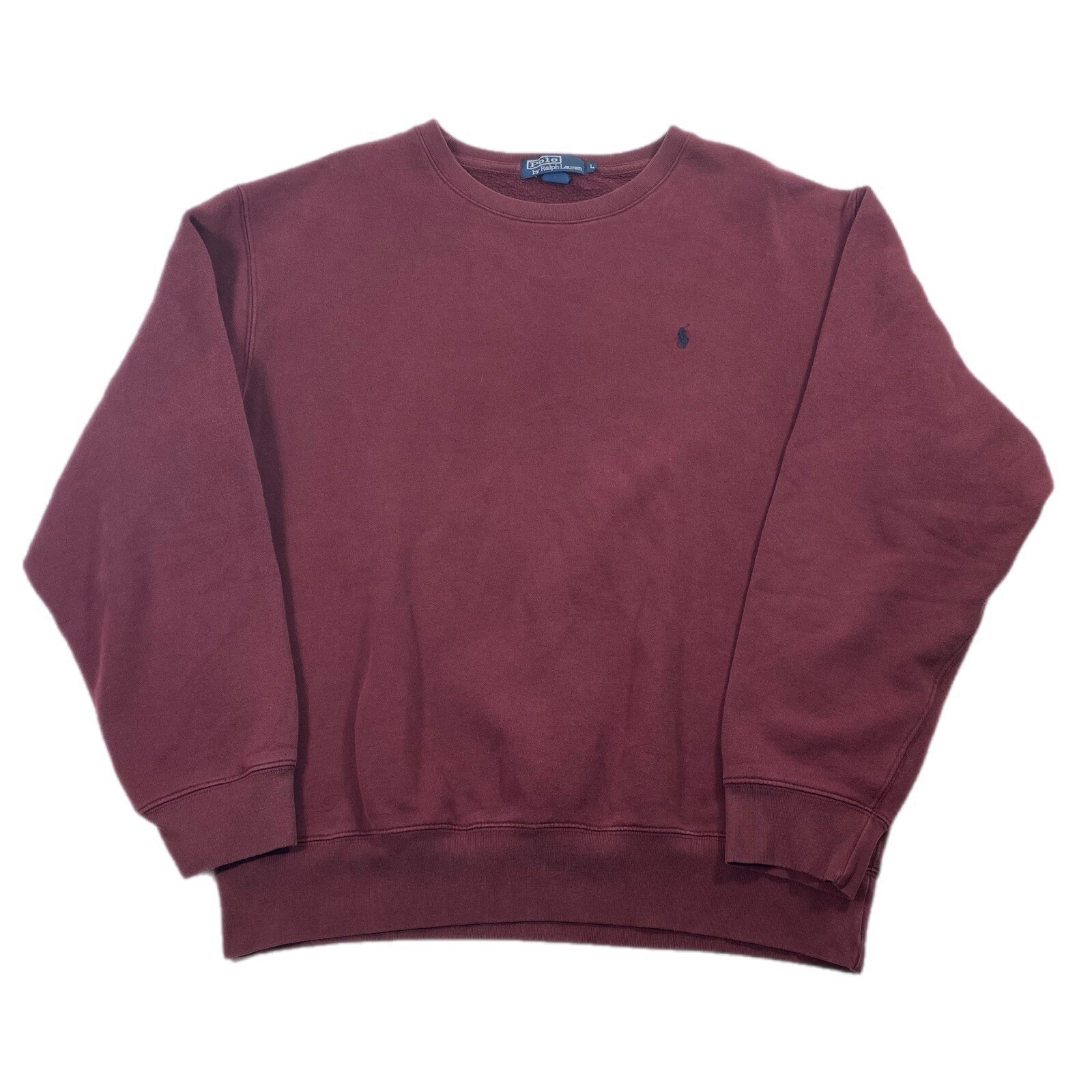 Polo Ralph Lauren Felpa Uomo L Marrone Navy Pony Maglione Girocollo Vintage Y2K