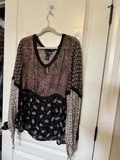 Venezia Jeans 18/20  rayon Blouse top pullover Boho