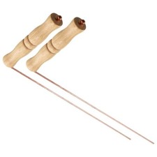 Pack of Two Wooden Handle Copper Dowsing Rods for Paranormal Research Use