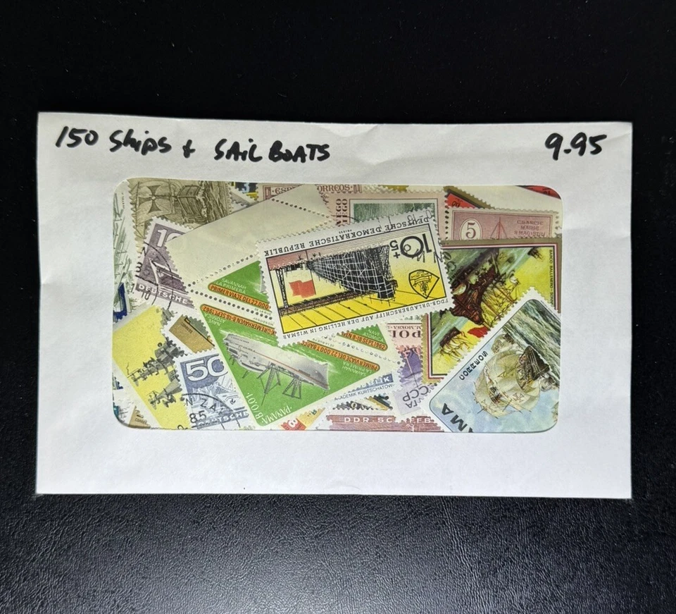 150 Premium World Surtido Colección de Sellos Usados con Barcos y Veleros Foto 3 de 4