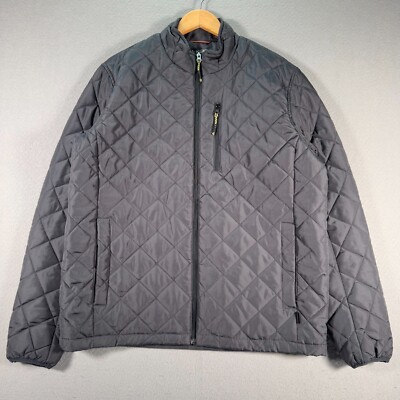 Hawke Co Performance Puffer Jacket Mens Large Gray Dynamic