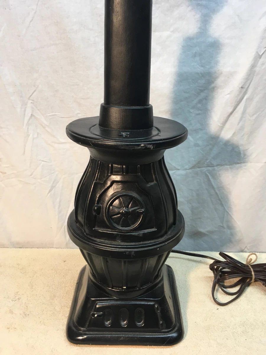 Vintage Mid Century Ceramic Pot Belly Stove Table Lamp Cabin Man Cave Art |  eBay