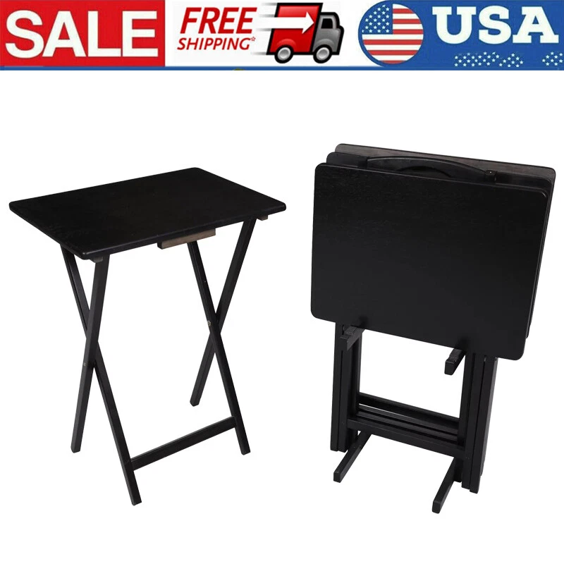 5 piece tv tray snack sales dinner folding table set