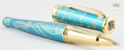 CROSS SPECIAL EDITION 2016 SAUVAGE YEAR OF THE MONKEY TEAL GOLD TRIM  ROLLER PEN