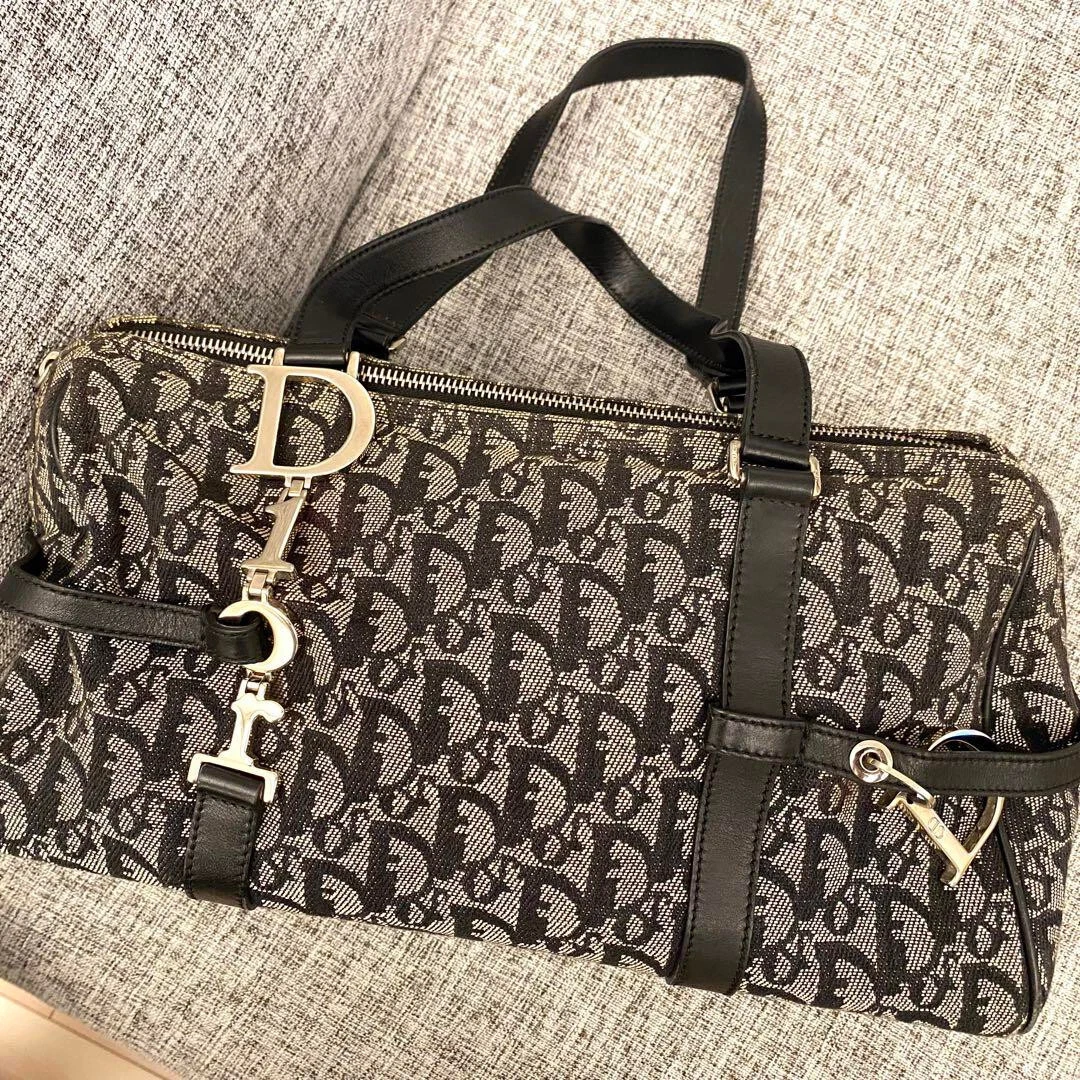 Rare sac à main Christian Dior Trotter Mini Boston logo