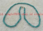 2x4mm Faceted Blue Aquamarine Rondelle Gems Beads Necklace 16-28" Silver Clasp