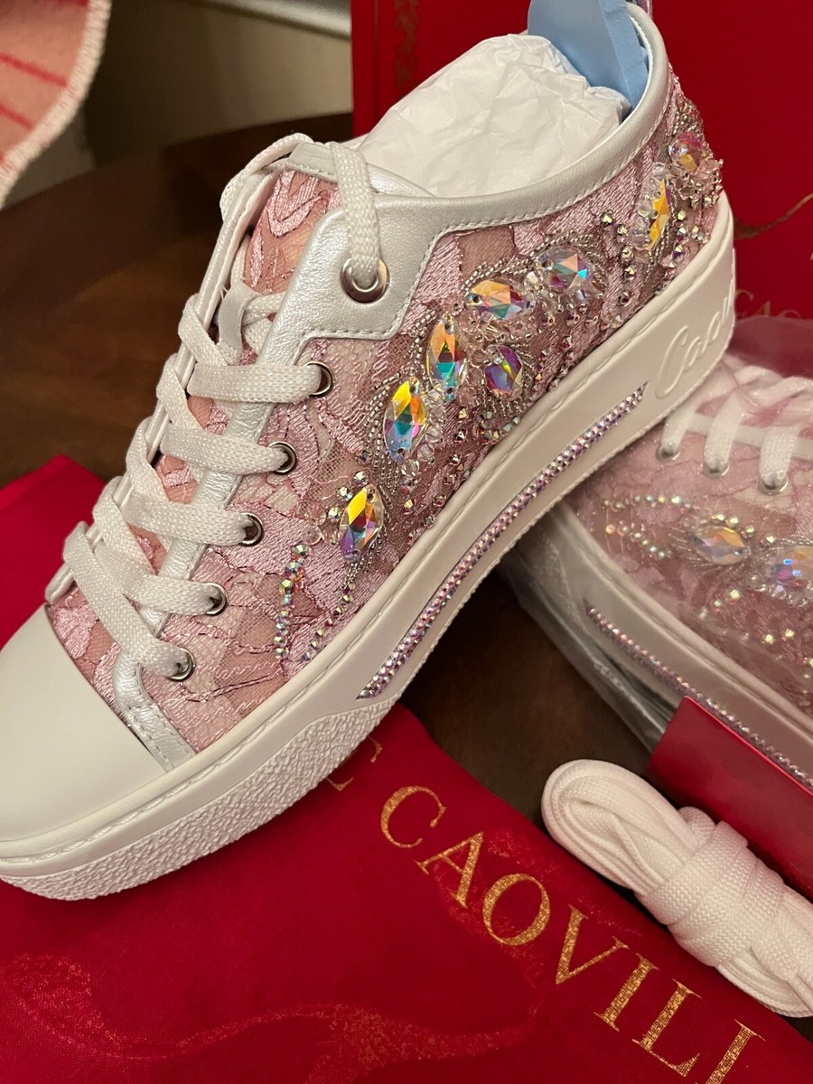 Rare Rene Caovilla Crystal Sneakers Size 35