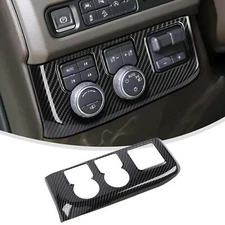 Carbon Fiber Headlight Switch Panel Trim Cover For Chevy Suburban/Tahoe 2021-23