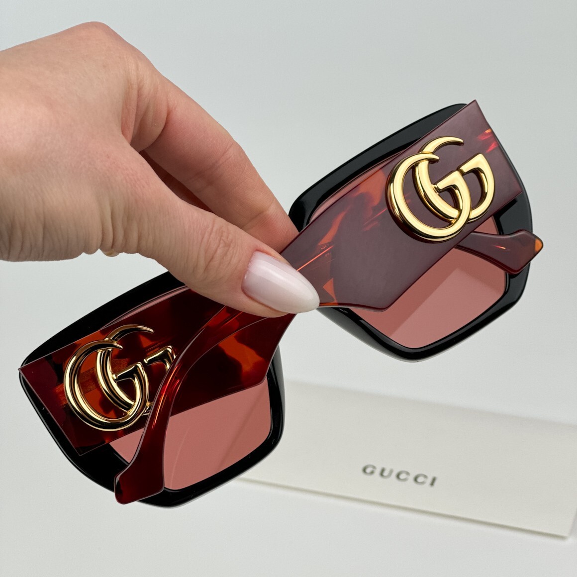 Gucci Men Sunglasses Black Havana Orange Cat Eye GG0956S 009  display picture 1