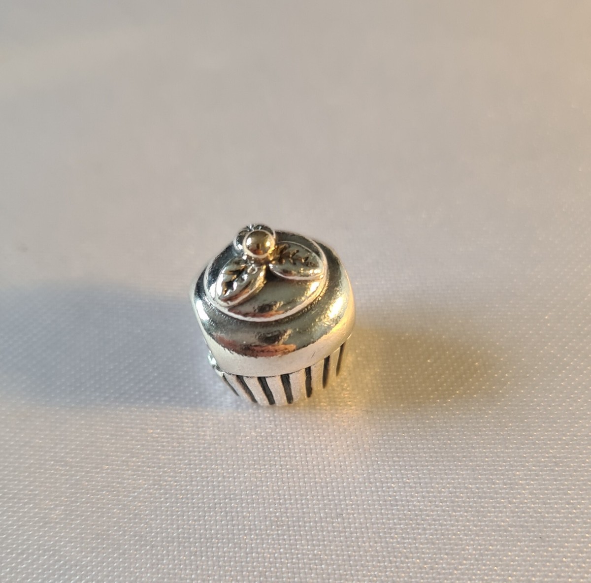 14k Charm Cupcake Pandora Genuine Pandora Silver 14k Gold Cupcake