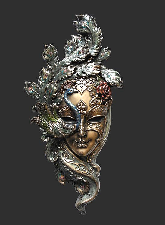 Veneciana Máscara Pavone El Pavo Decoración Pared Carnaval de Mascarada 20405