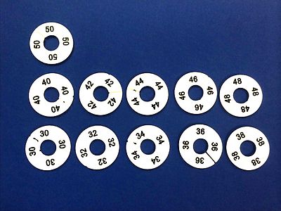 CLOTHING SIZE DIVIDERS- MENS- 30,32,34,36,38,40,42,44,46,48,50 **2 EACH SIZE**