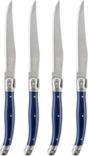 Laguiole French Home k4-Piece Stainless Steel Blue Steak Knife Set NEW SEALED