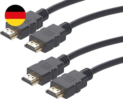 Fernseherkabel: 2er-Set High-Speed-HDMI-Kabel für 4K, 3D & Full HD, HEC, schwarz