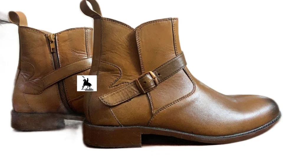 Handmade Ankle High Genuine Leather Stylish Rounded Strap - Image 2 of 4