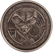 2022 1oz .999 Silver Coin - Ghana Alien Antique Silver Coin #A547