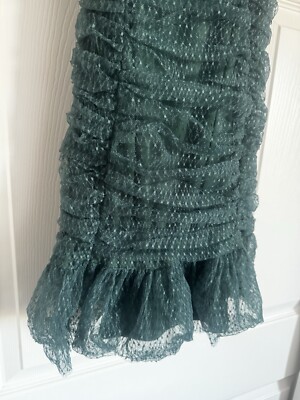 Dark green lace tulle lulus mini dress Size Large Bodycon, Holiday | eBay