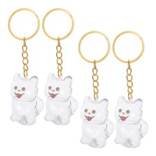 4 Pcs Dog Keychain Pet Hair Memory Capsule Commemorative Pendant