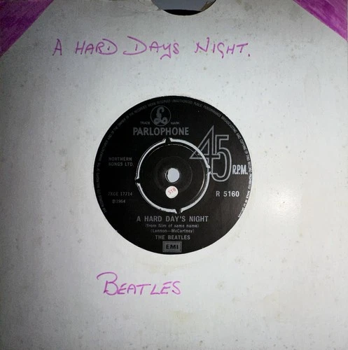 The Beatles - A Hard Day’s Night 1976 UK Mono Reissue 7” Single Very Good+