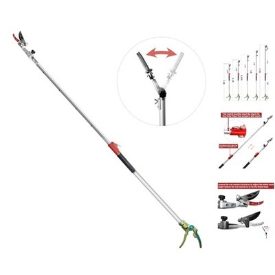 Rotating Blade Pole Pruner - Cut & Hold Design, Light Aluminum Extendable