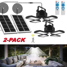 2X LED Solar Pendant Light Outdoor Indoor Solar Powered Motion Sensor Shed Light