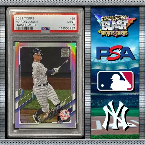 AARON JUDGE PSA 9 ~ RAINBOW FOIL ~ 2021 Topps #99 ~ New York Yankees