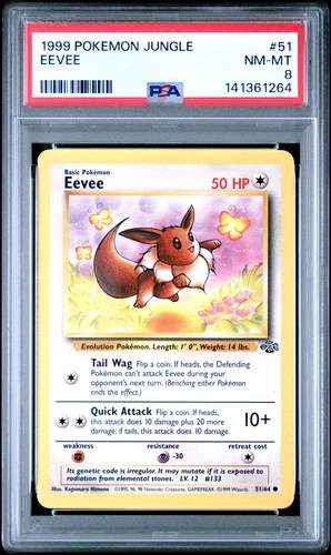 1999 POKEMON JUNGLE #51 EEVEE PSA 8