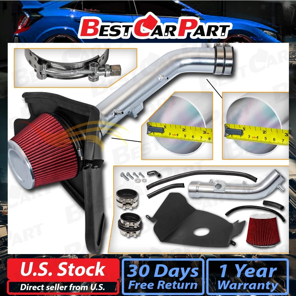 KIT DE ADMISIÓN DE AIRE ESCUDO FRÍO BCP ROJO PARA 99-04 TACOMA 4RUNNER 3.4 V6 + FILTRO Foto 2 de 4