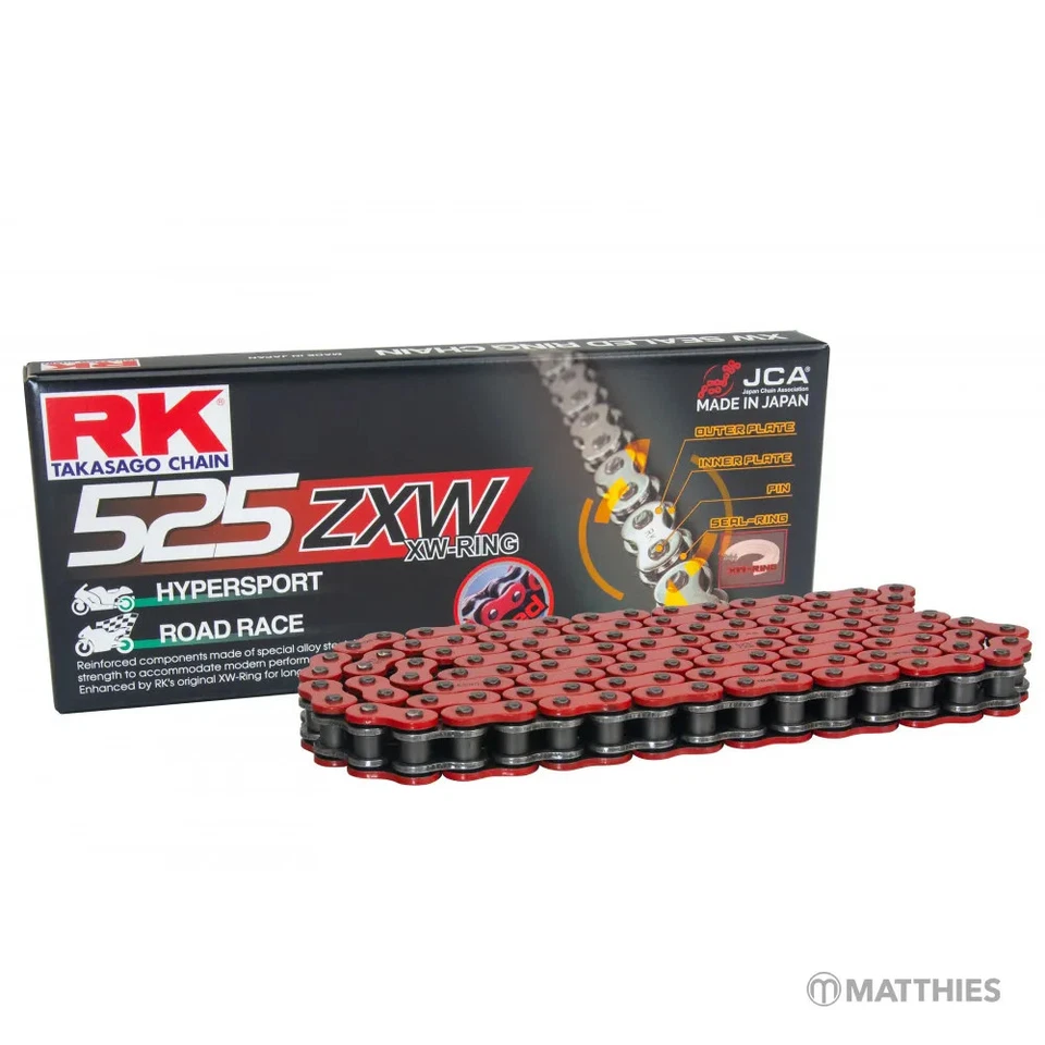 RK XW-Ring Kette RT525ZXW/110 rot Kette offen mit Nietschloss - Bild 1 von 1