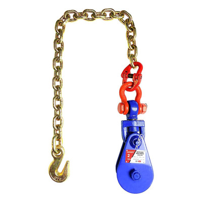 YATOINTO 2T Snatch Block with Chain, 3'' Single Sheave Snatch Block with Swivel