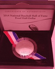 U.S. Mint 2014 National Baseball Hall of Fame Proof 50C Commemorative