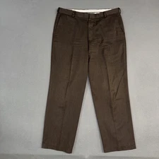 Dockers Dress Pants Mens 38x32 Brown Heathered Relaxed Fit Polyester Wool Blend