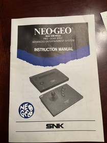 neo geo aes System Console and Controller Manual and Warranty Registration ONLY 