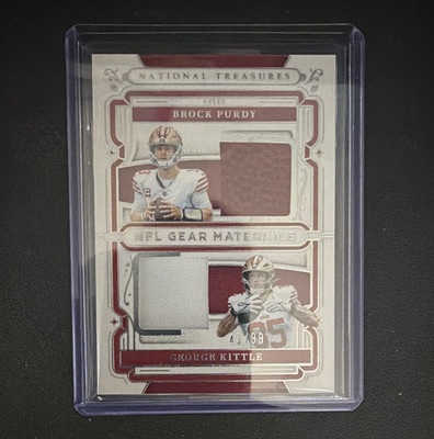 Panini 2025 National Treasures Brock Purdy George Kittle GCM-PK /99 MEM