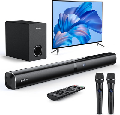 Soundbar with Subwoofer for TV, Home Theater Bluetooth 5.3 Speaker System with 2