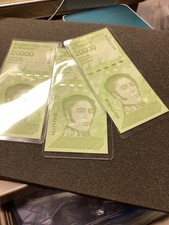Lot of 3 - VENEZUELA 20000 Bolivar Soberano, 2019 UNC World Currency in sleeves 