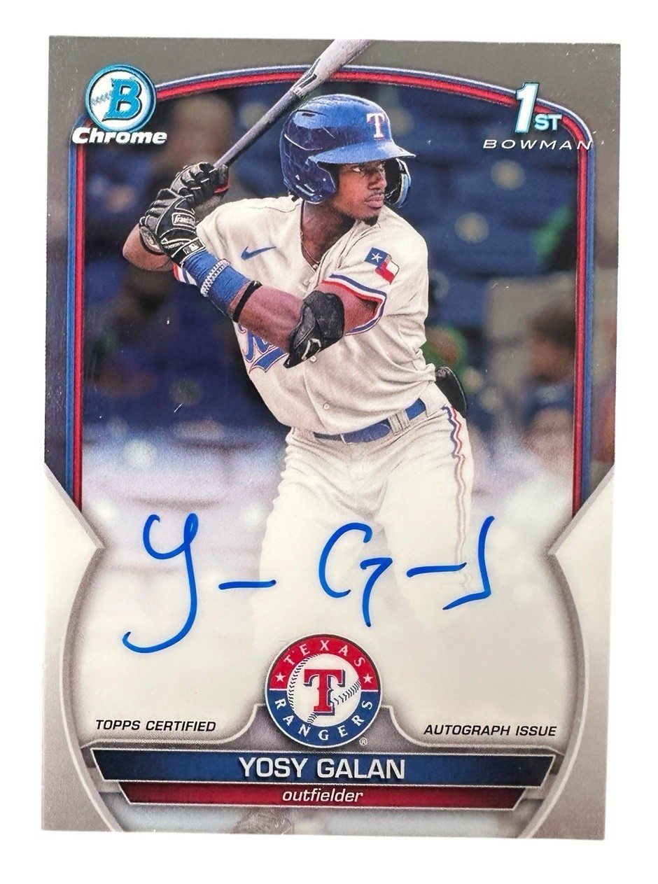 2023 Bowman Chrome 1st Prospect RC Yosy Galan Autograph Auto #CPA-YGA Rangers